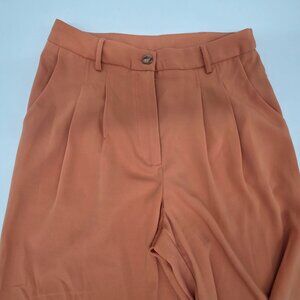 Rust Orange Wide-Leg Pants By Evolutionary Size L Lightweight Material Pleated